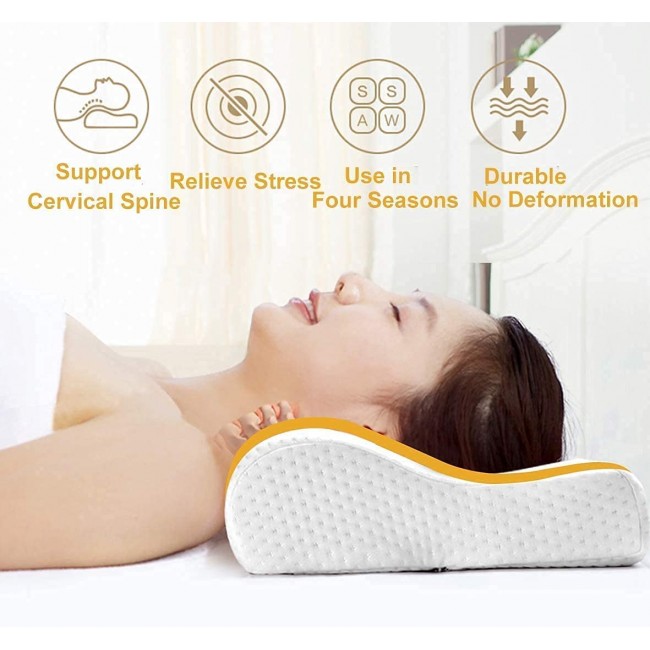 Alpha Furnishing – Premium Cervical Memory Foam Pillow (19 x 12 x 4 inches)